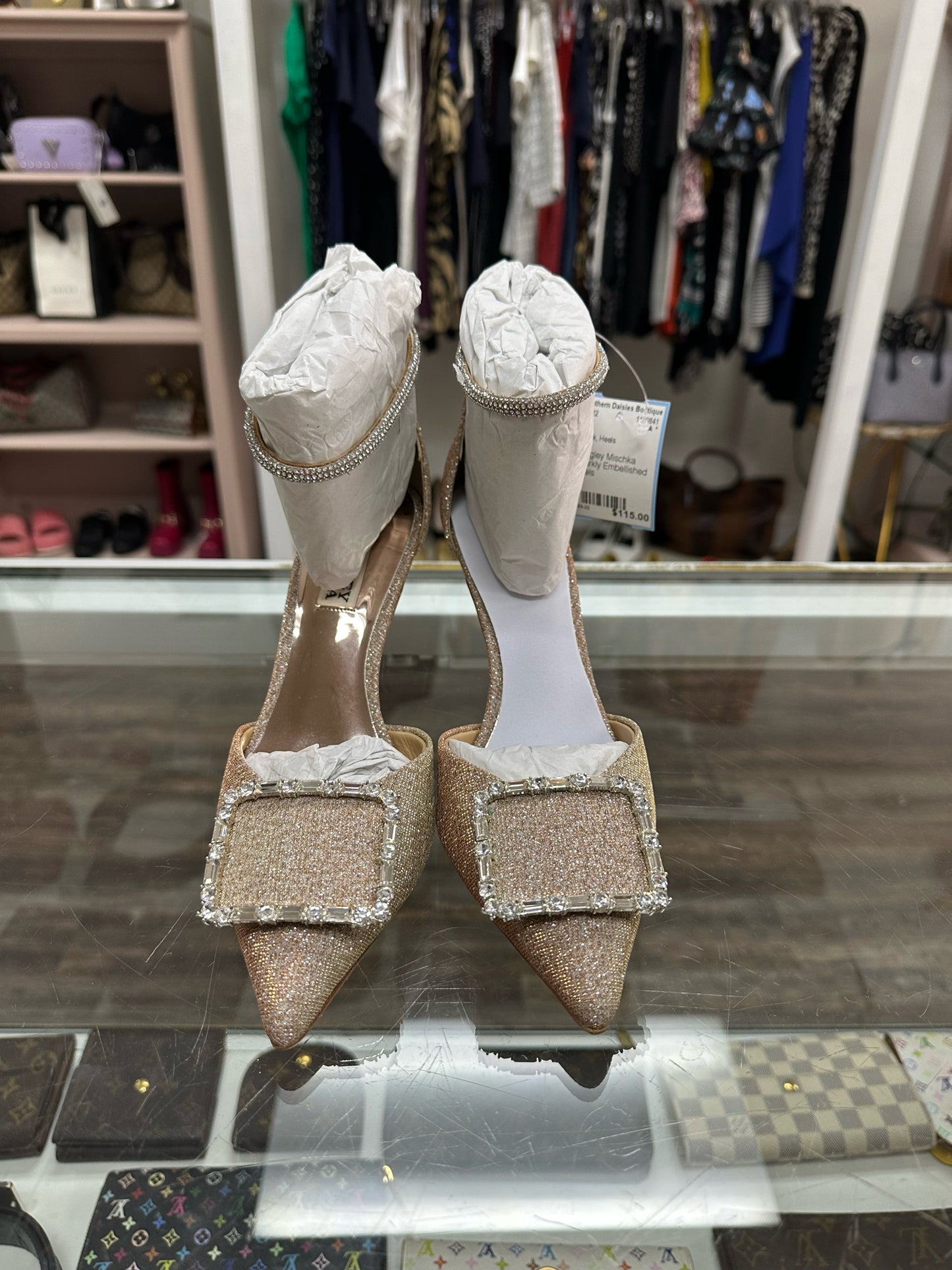 Badgley Mischka Sparkly Embellished Heels