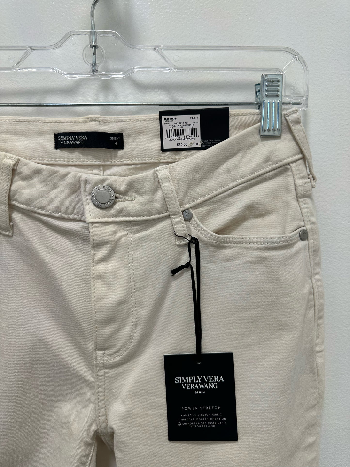 Simply Vera Vera Wang Skinny Cream Denim NWT