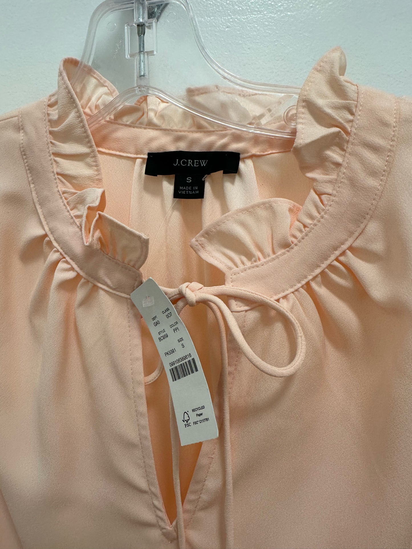 J. Crew Baby Pink Long Sleeve Blouse w/ Tie NWT