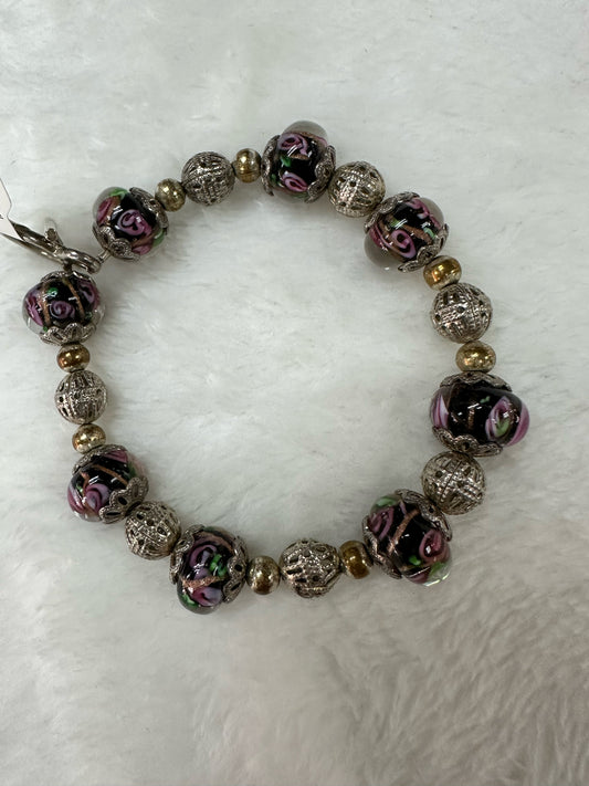 Purple Glass Beaded Bracelet