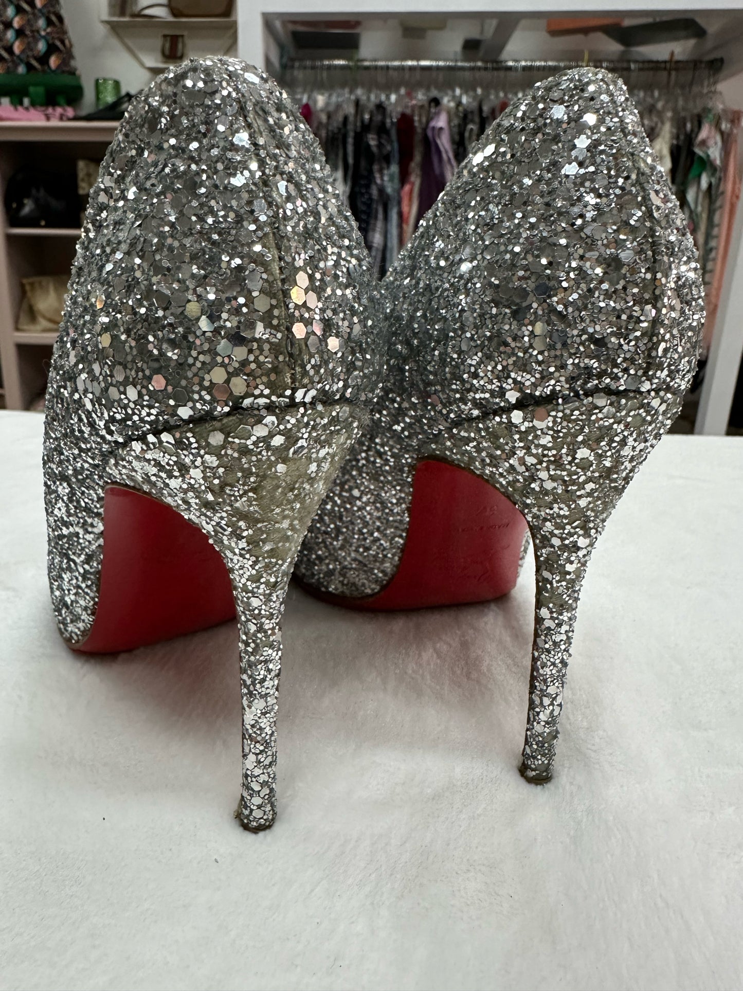 Christian Louboutin Lady Lynch Glitter Heels