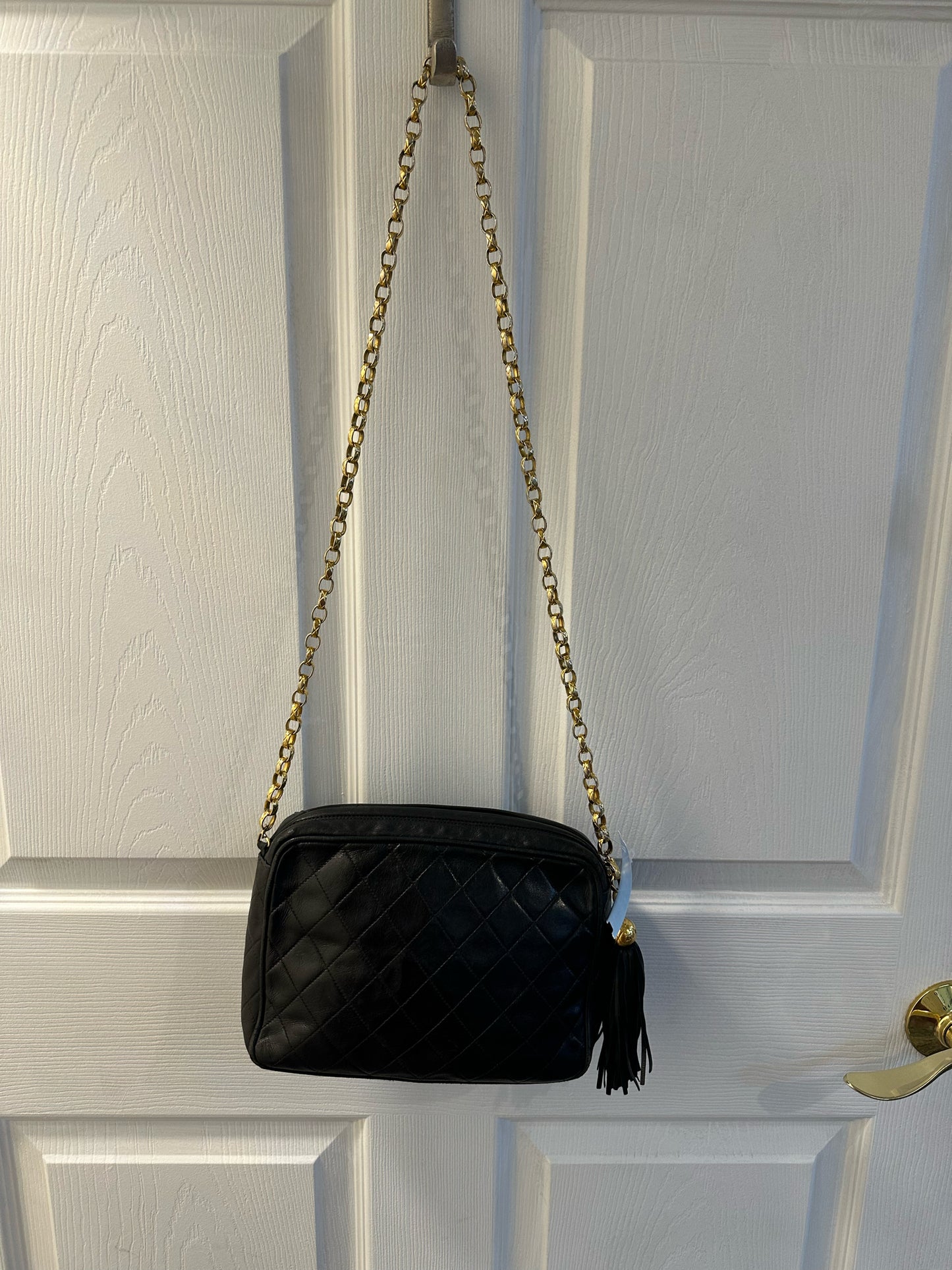 Chanel Black Camera Leather Crossbody Bag