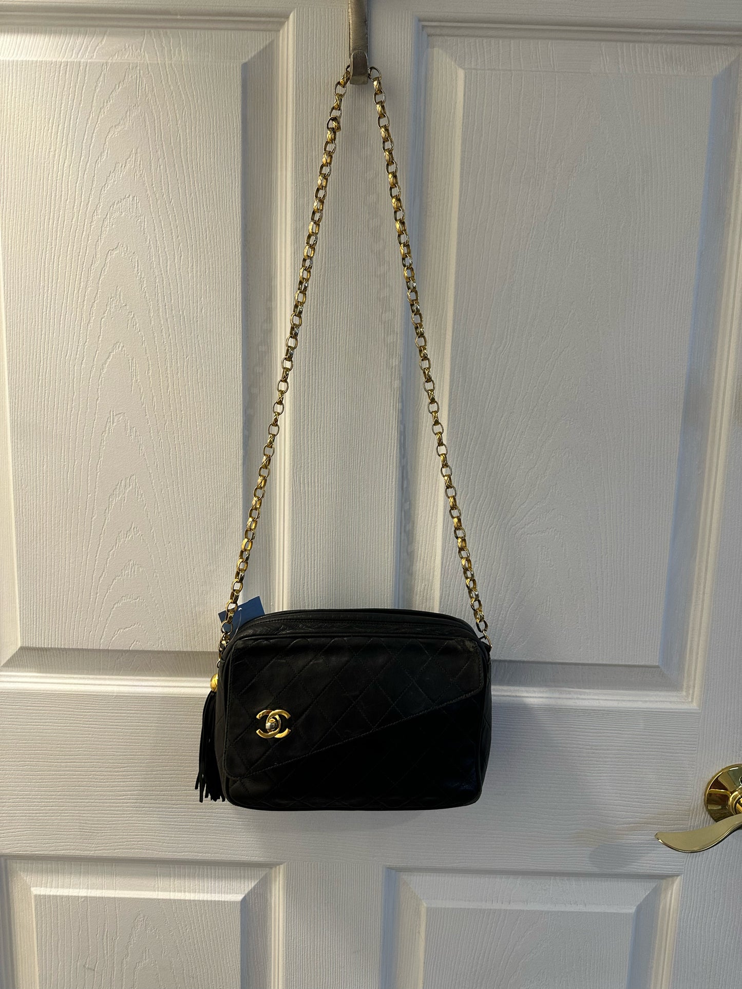 Chanel Black Camera Leather Crossbody Bag