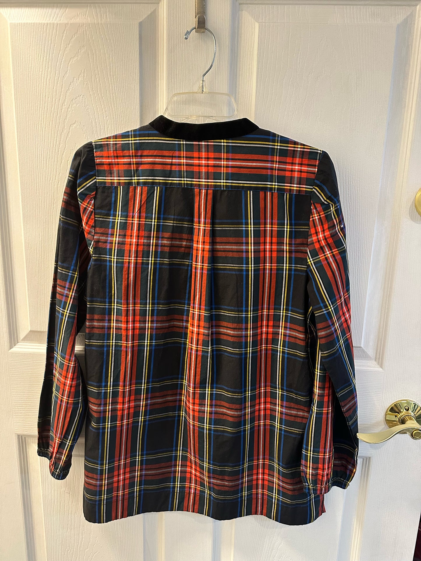 J.crew Multicolored Plaid Long Sleeve Blouse