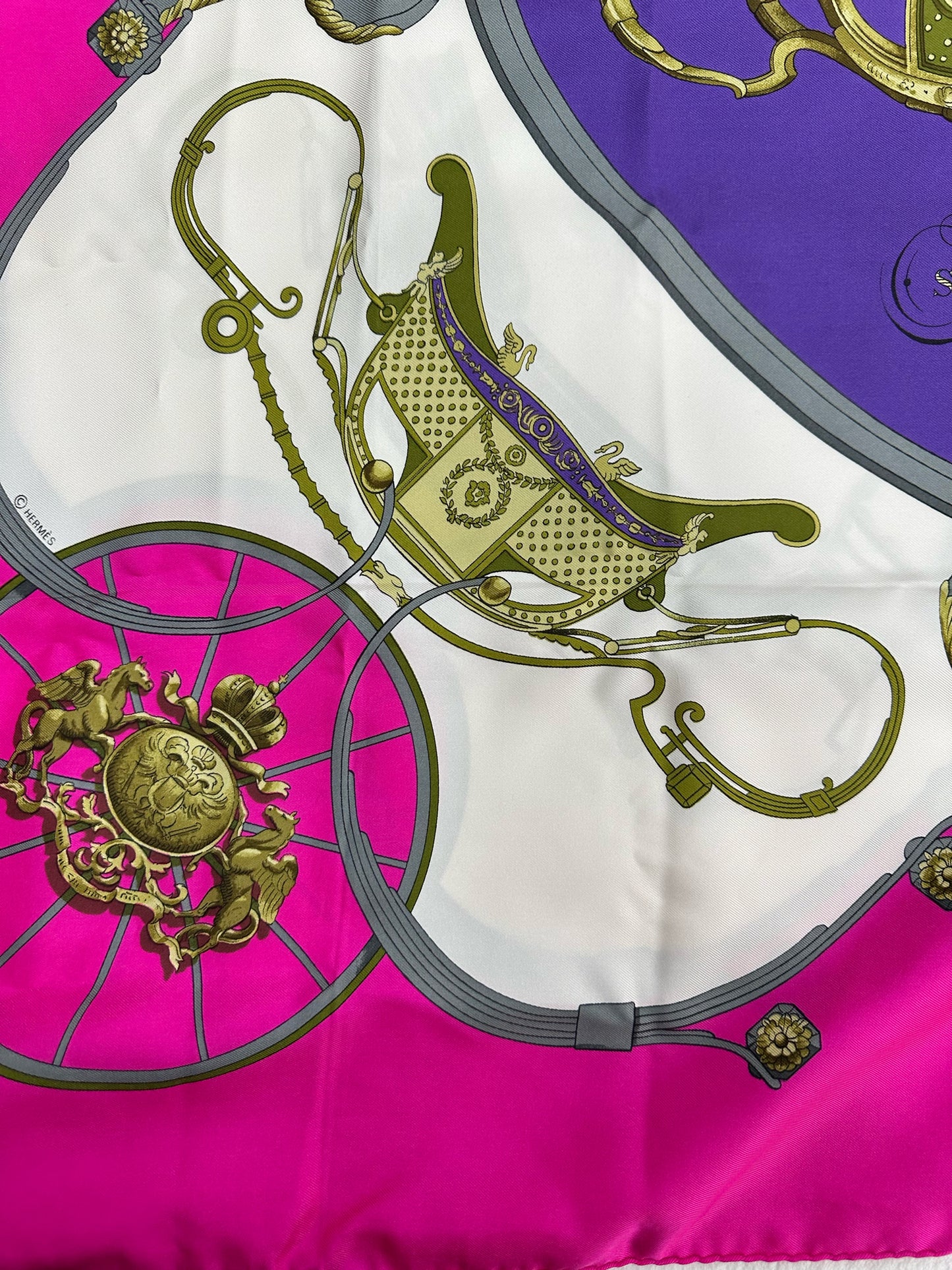 Hermes Carre 90 Silk Scarf Pink