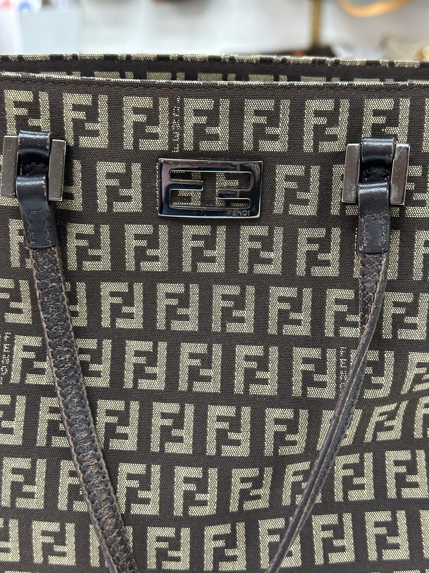 FENDI Zucca Canvas Mini Top Handle Tote