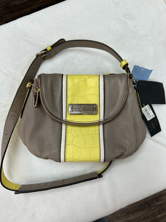 MARC JACOBS Leather Gray Yellow Crossbody NWT