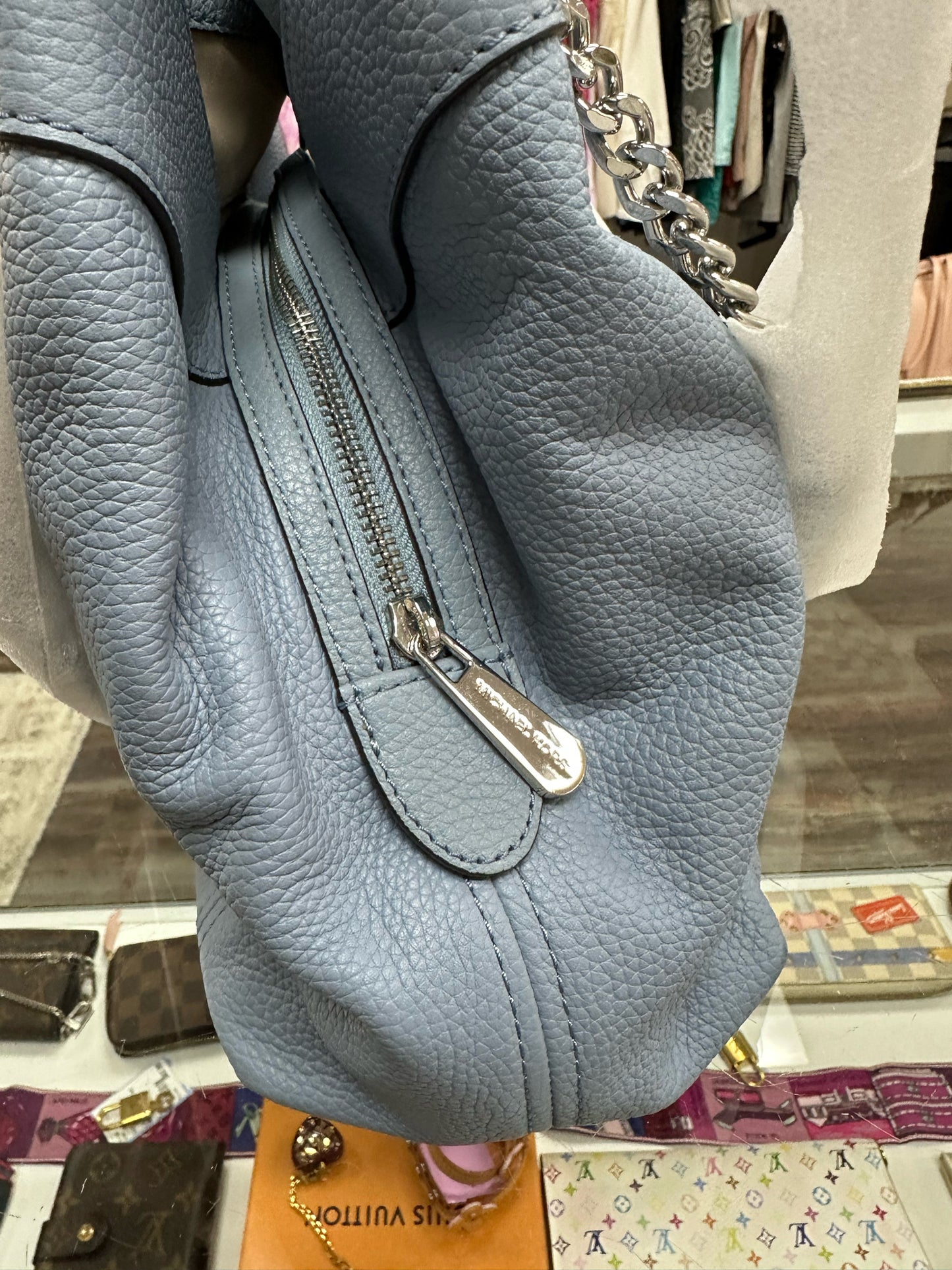 Michael Kors LG Jet Set Blue Shoulder Bag