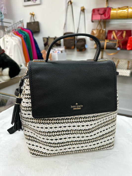 Kate Spade Black/Tan Woven Backpack