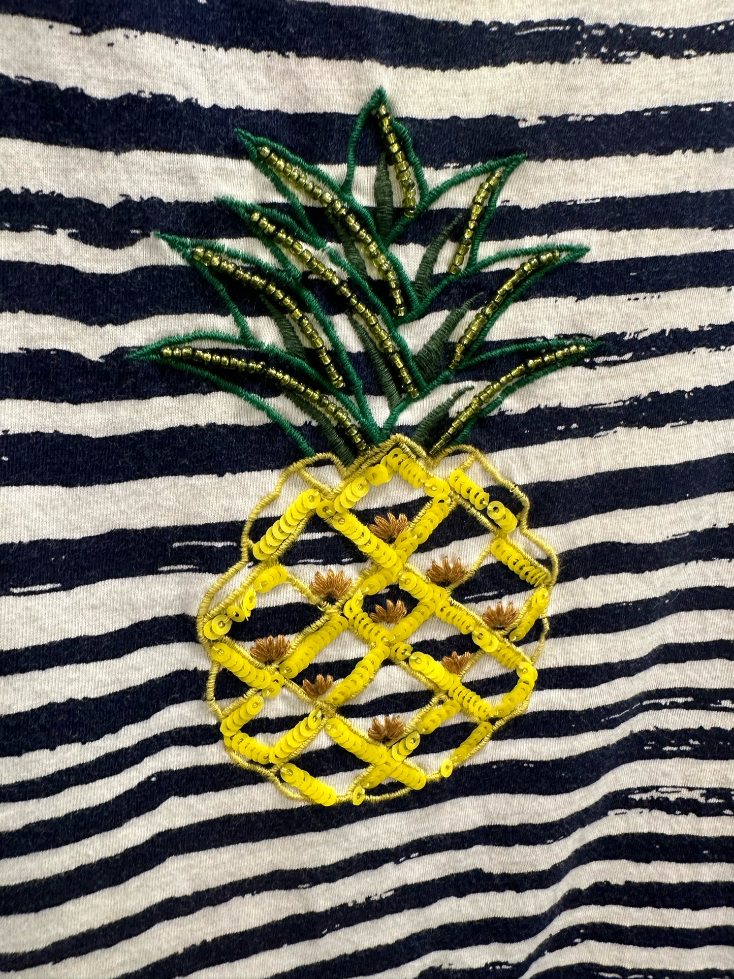 Talbots Pineapple Embroidered Tee