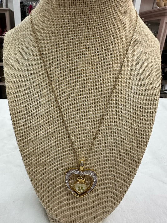 Gold Plated Sterling Silver Irish Heart Necklace