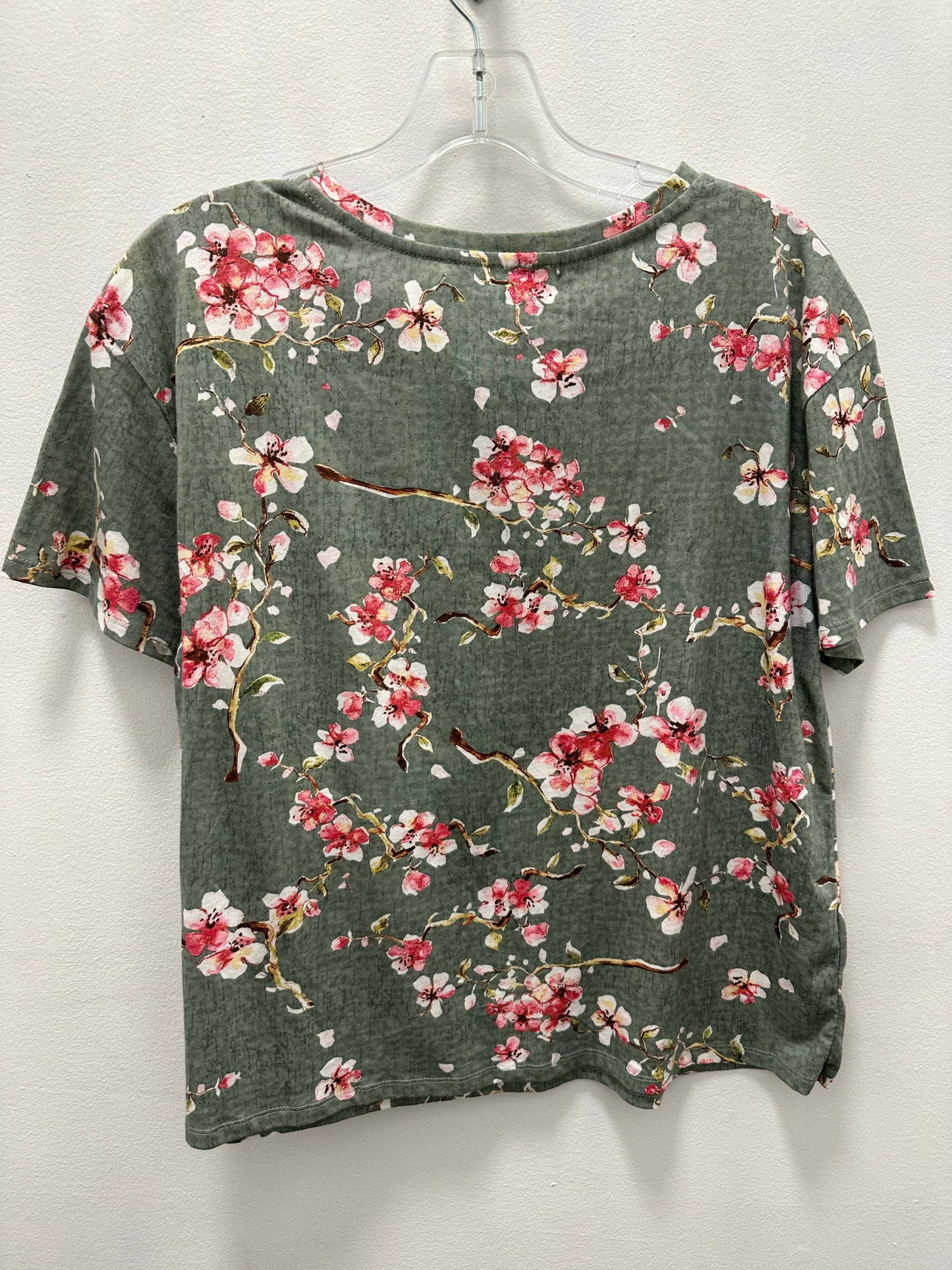 Zara Floral Tee W/ Faux Fur Pocket