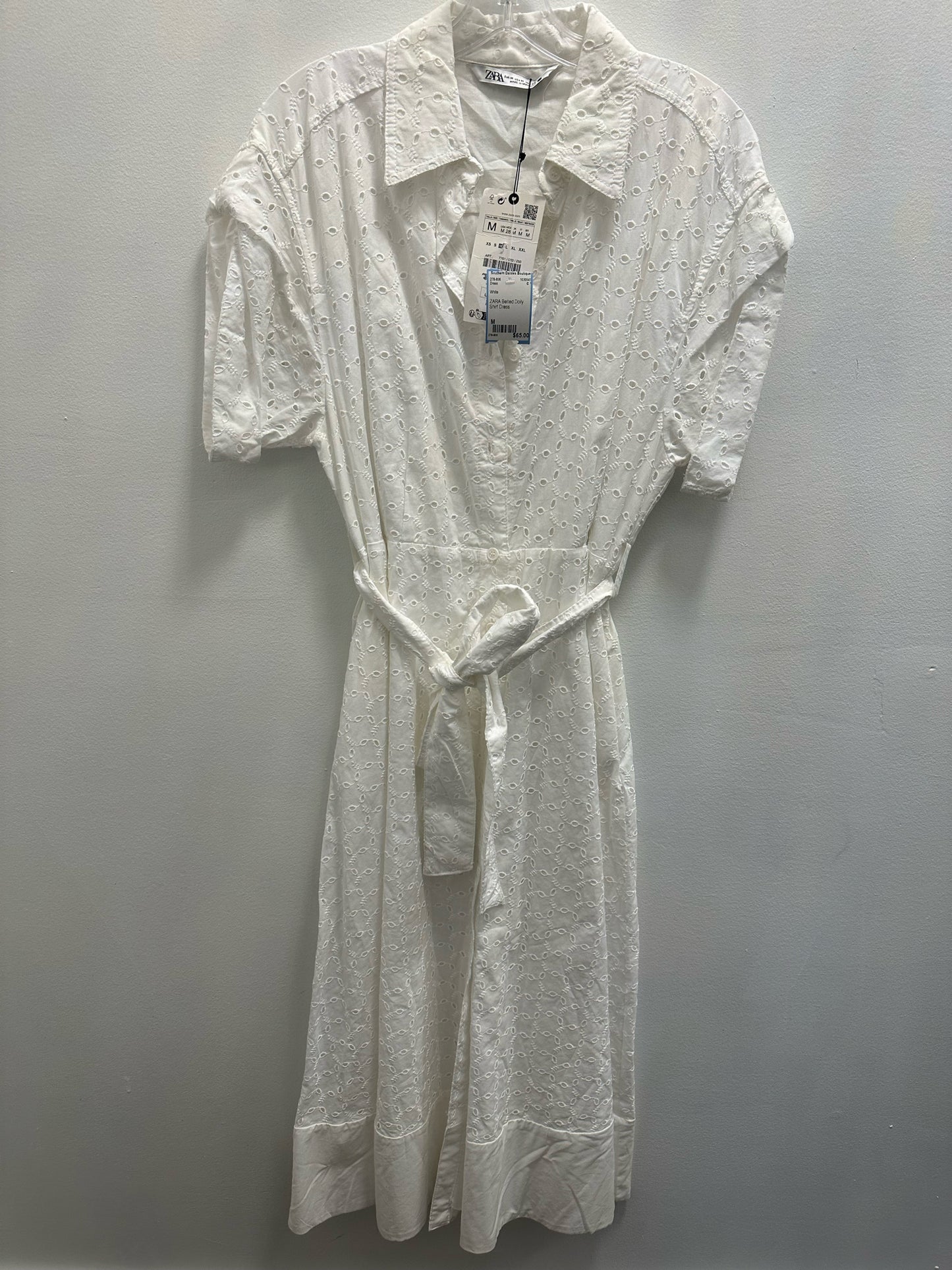 ZARA Belted Doily Shirt Dress